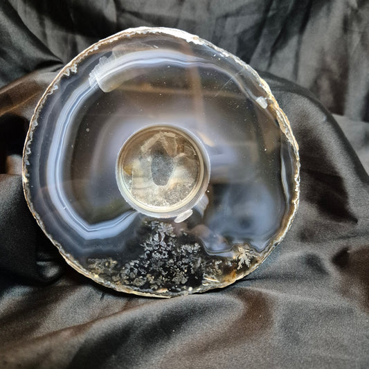Agate / quarts candleholder 6