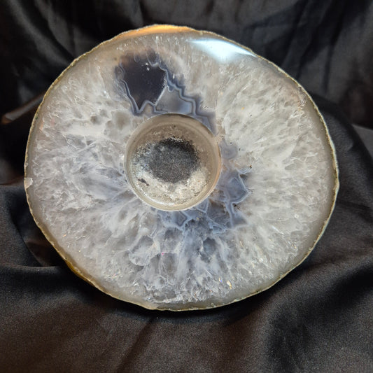 Agate / quarts candleholder 10