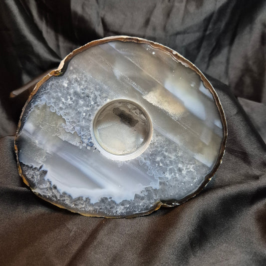 Agate / quarts candleholder 5