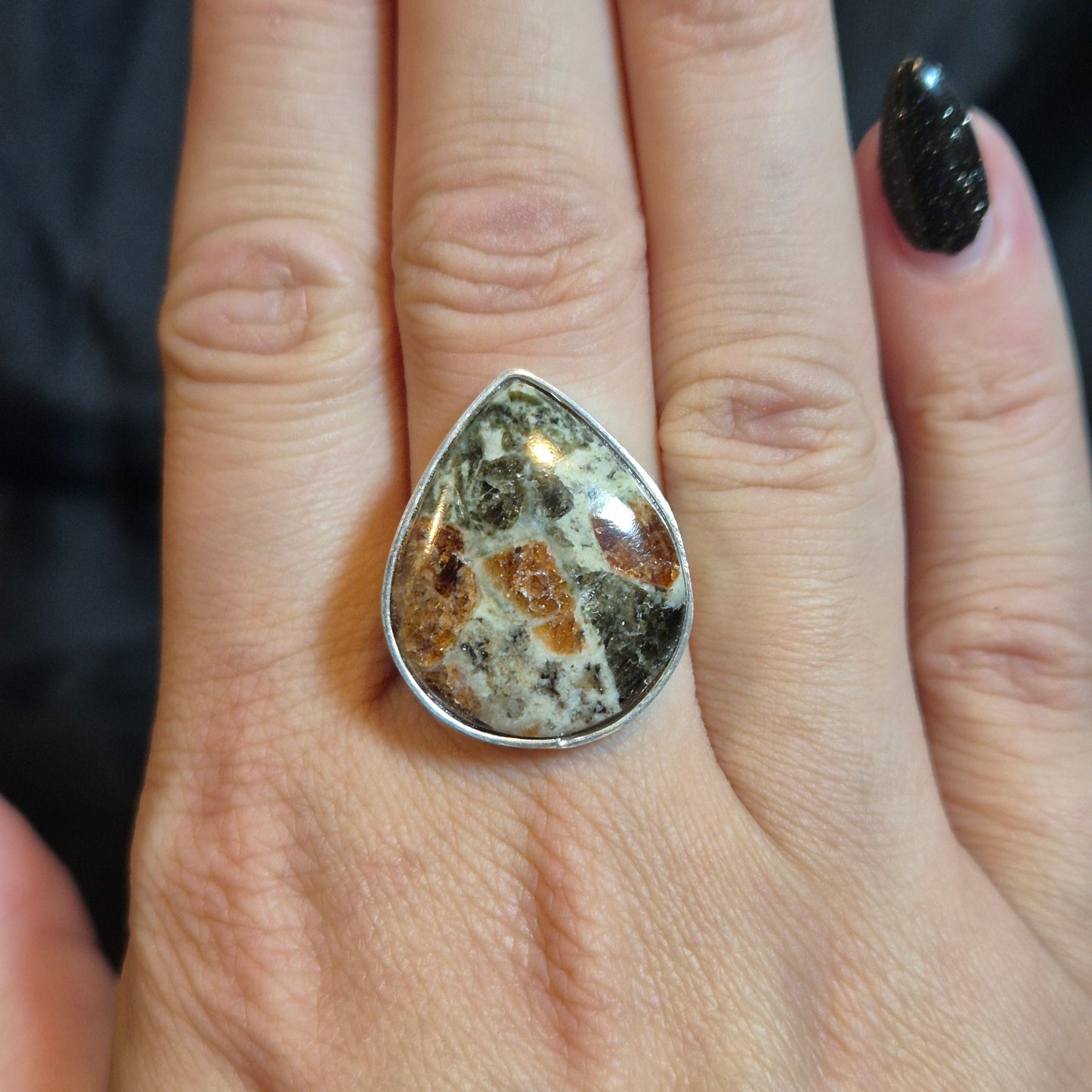 garnet in Wollastonite ring 1