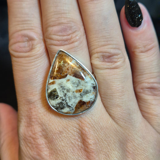 garnet in Wollastonite ring 3