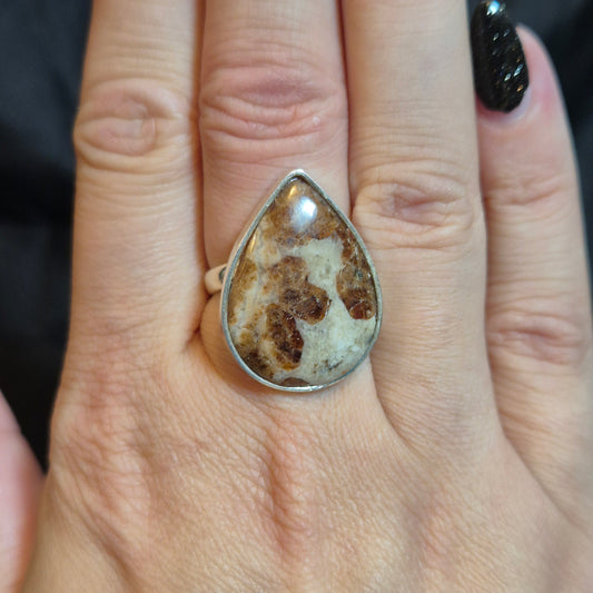 garnet in Wollastonite ring 6