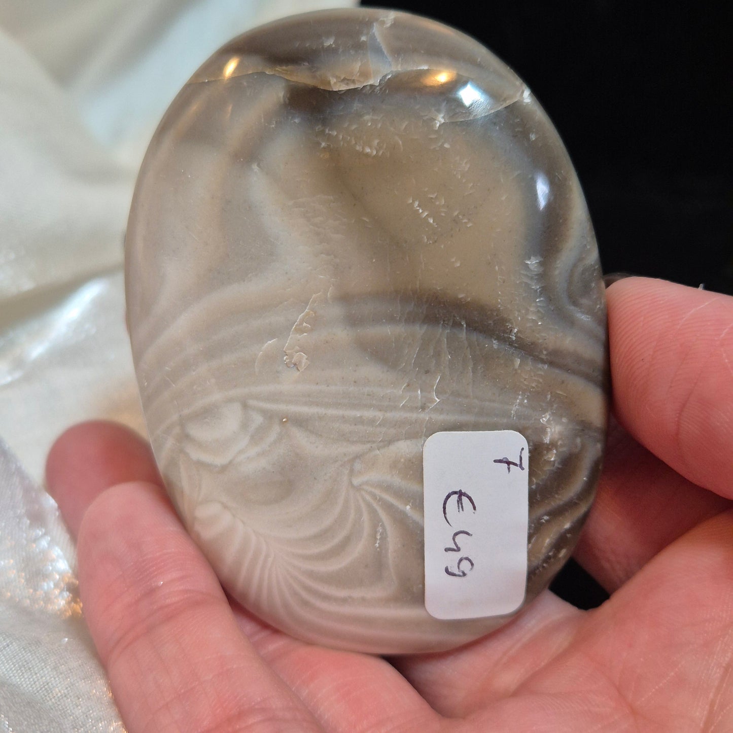 Polish flint palmstone 7