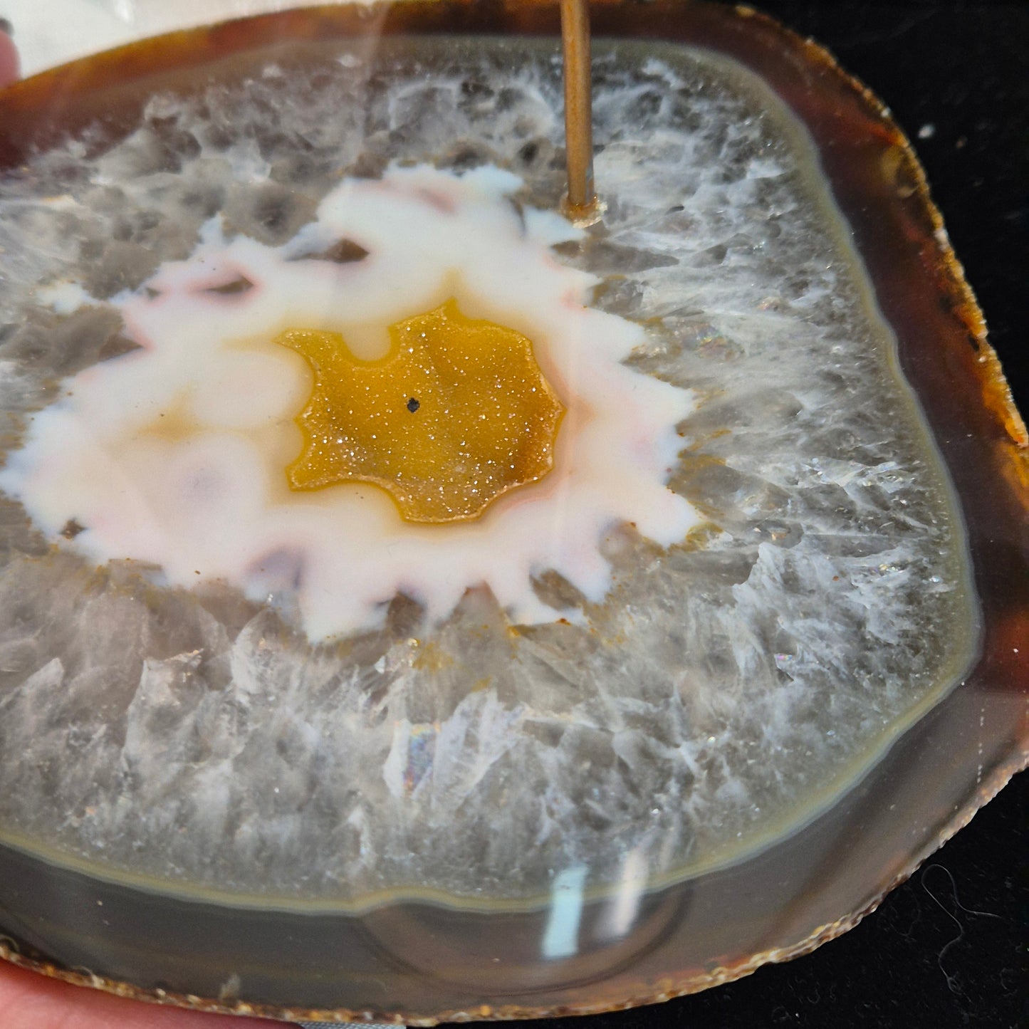 Agate / quarts candleholder 1