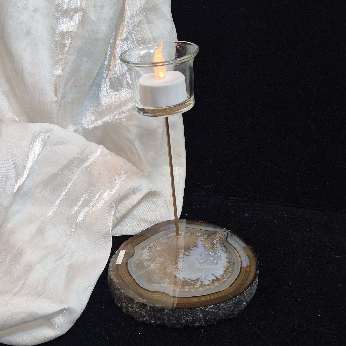 agate / quarts candleholder 7