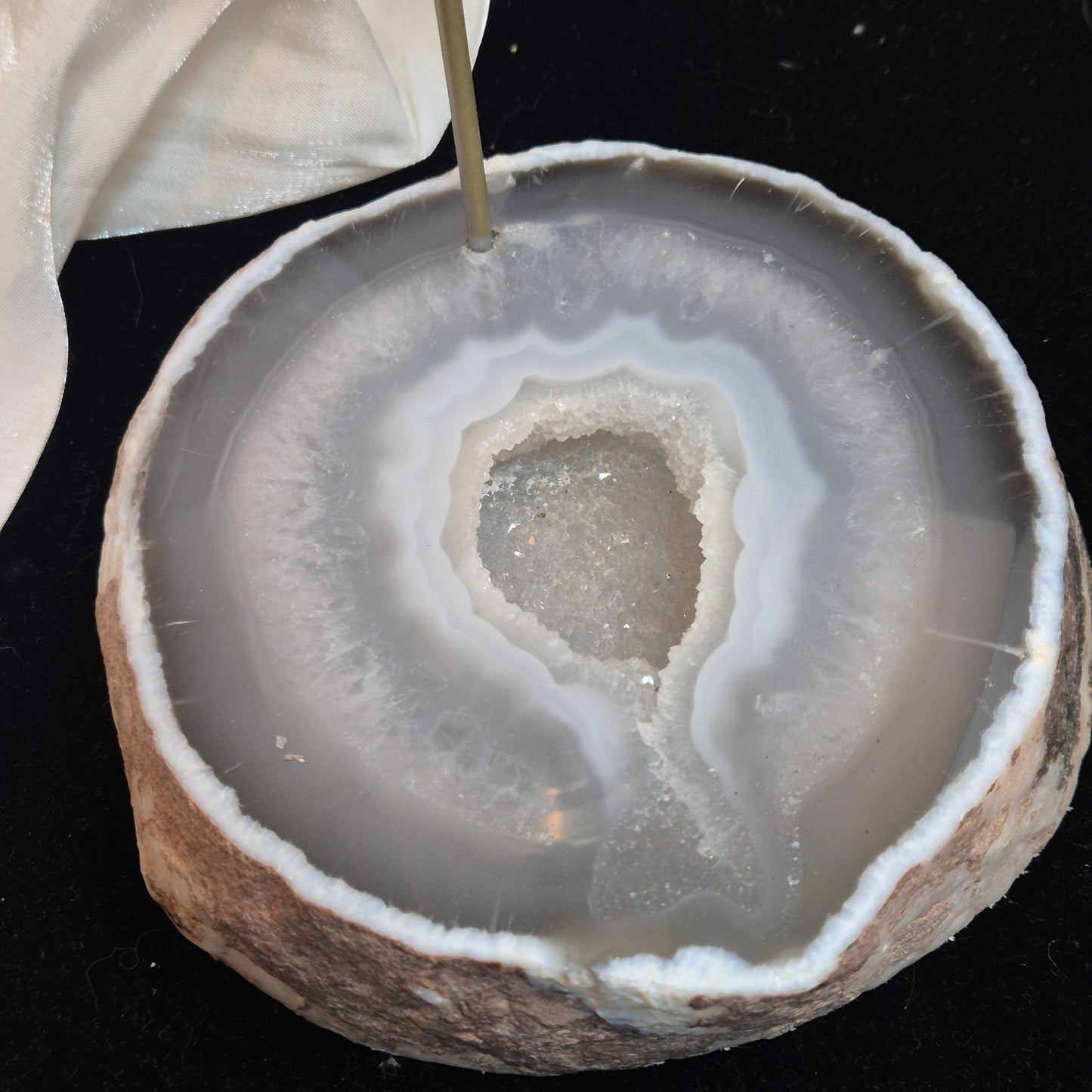 Agate / quarts candleholder 8