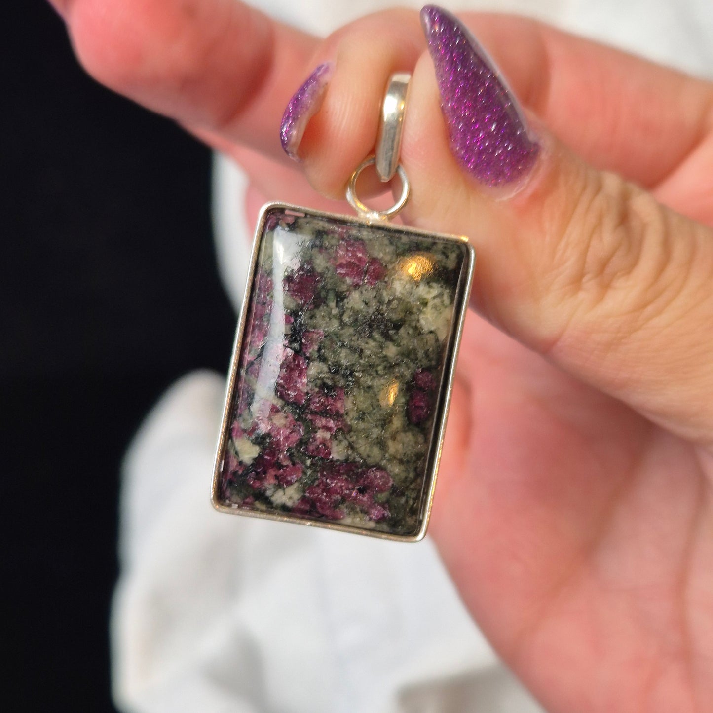 Norwegian eudialyte pendant 2