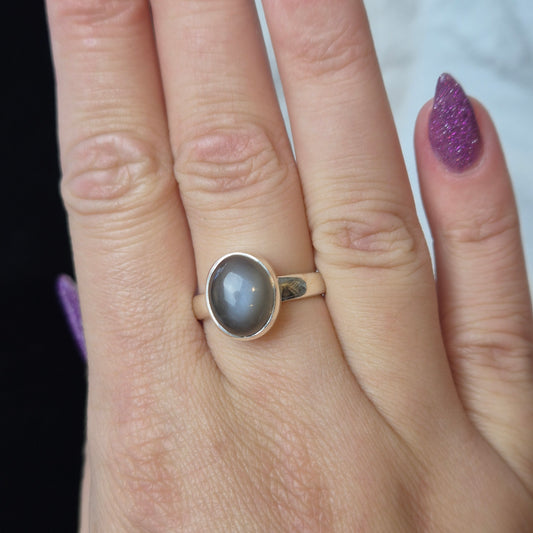 Grey moonstone ring