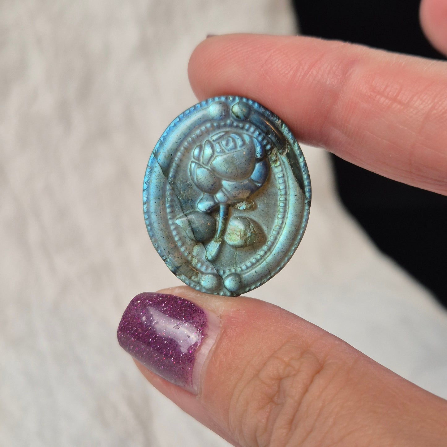 Labradorite amulet rose