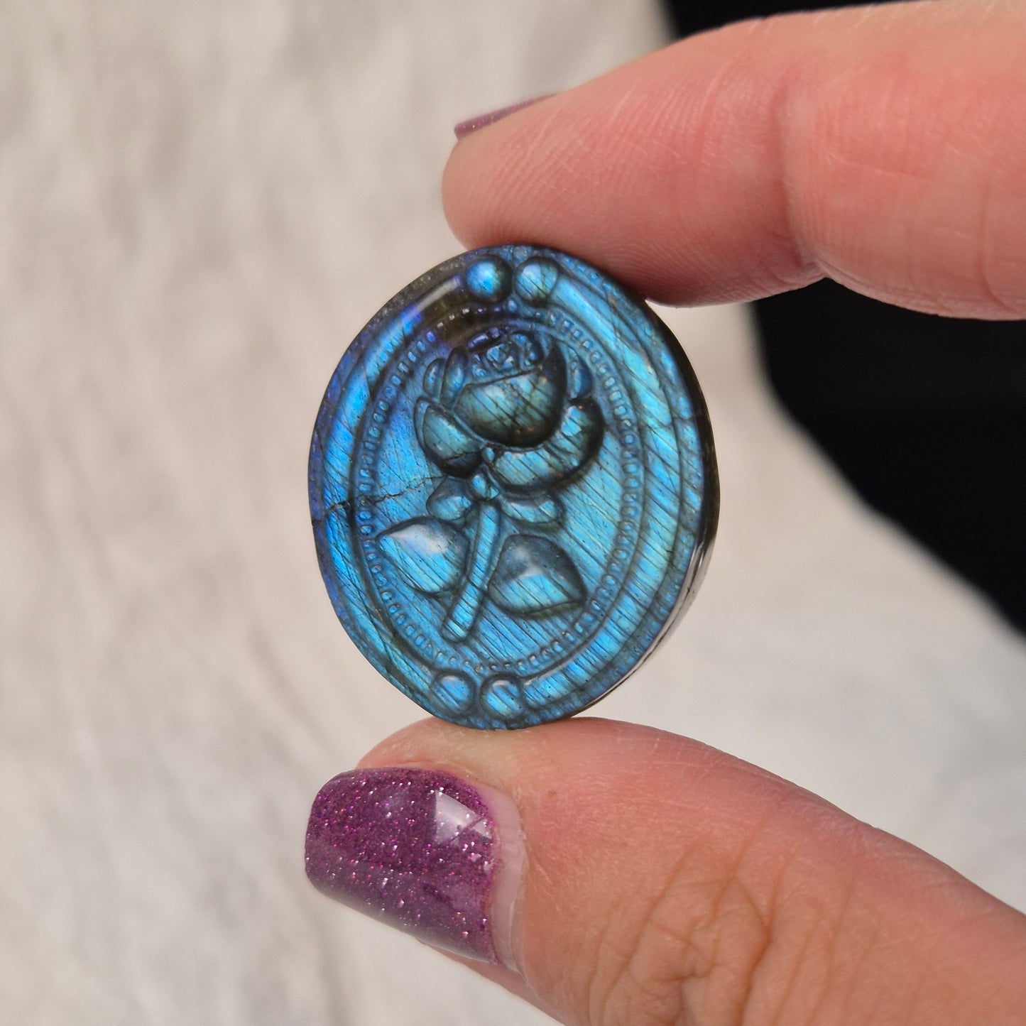 Labradorite amulet rose