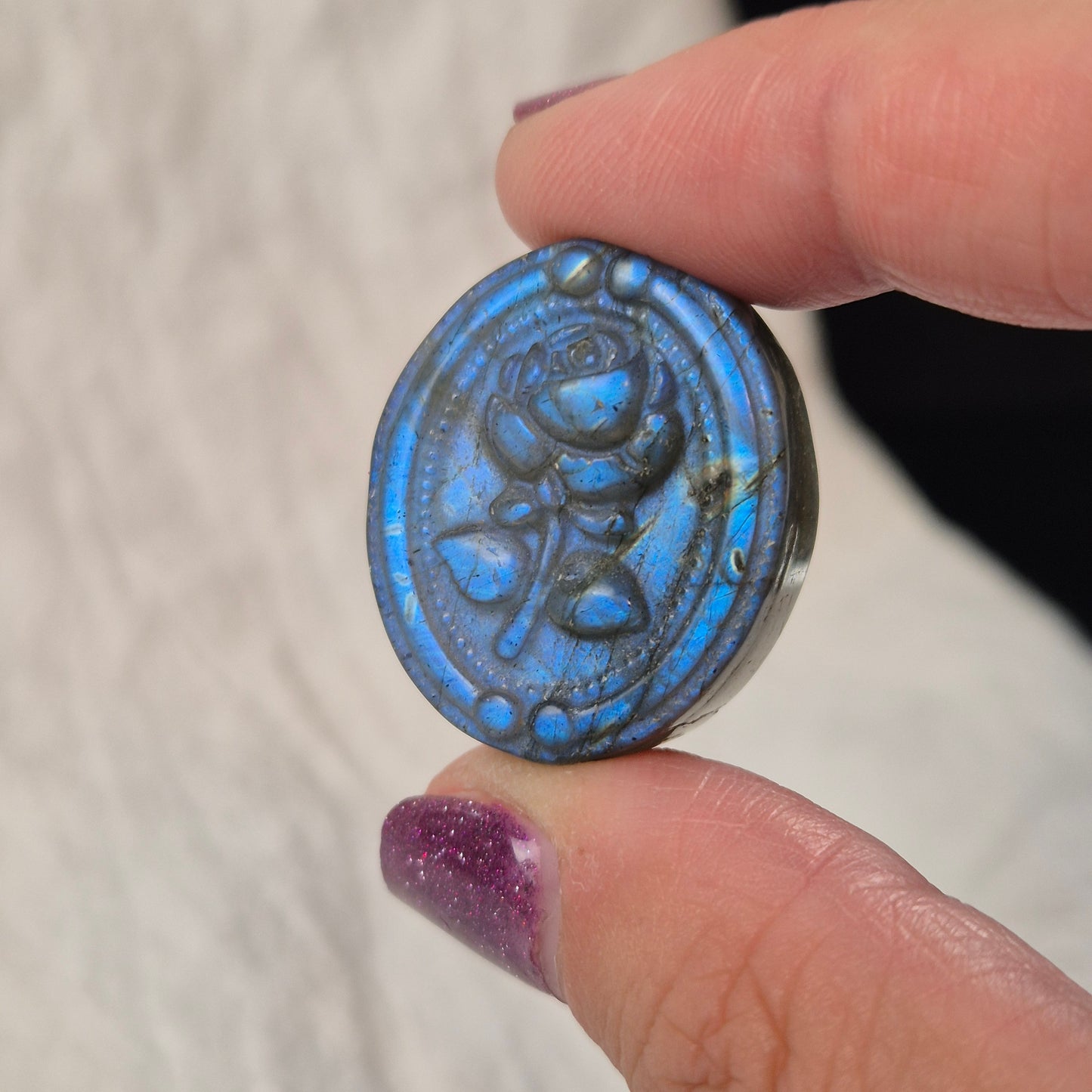 Labradorite amulet rose