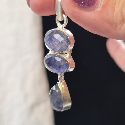 faceted iolite pendant