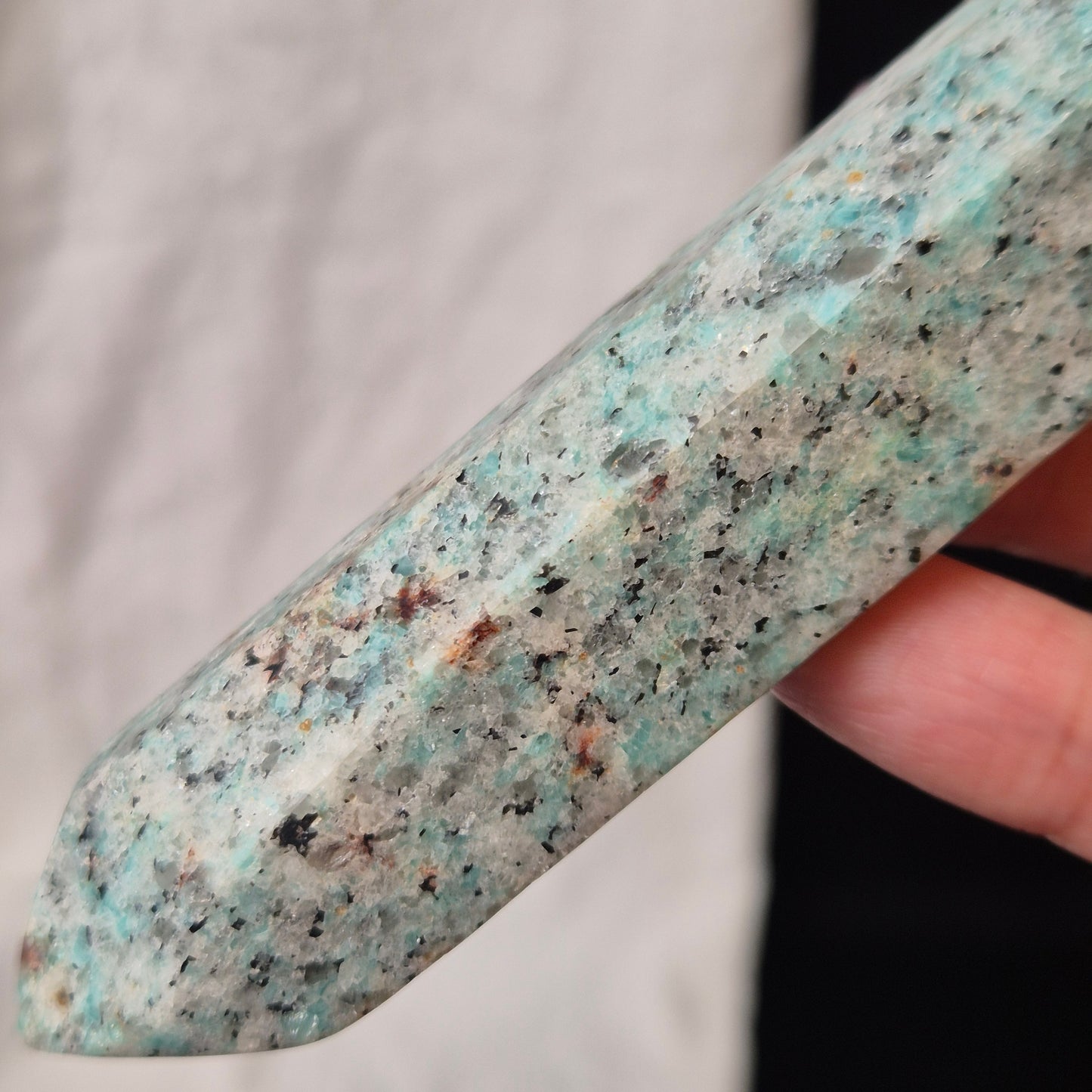 Amazonite / garnet doublepointer
