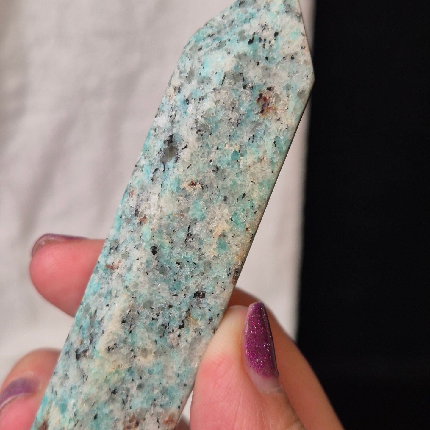 Amazonite / garnet doublepointer