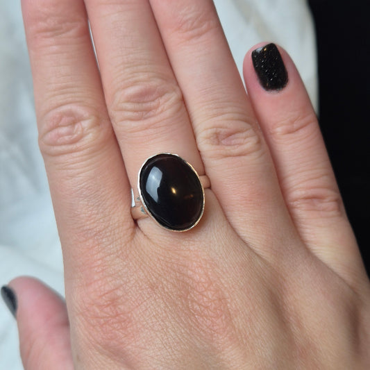 Midnight lace obsidian ring 1