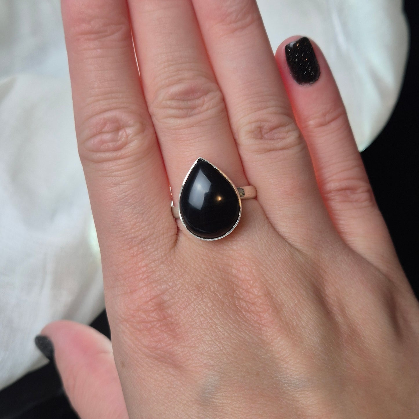 Midnight lace obsidian ring 3