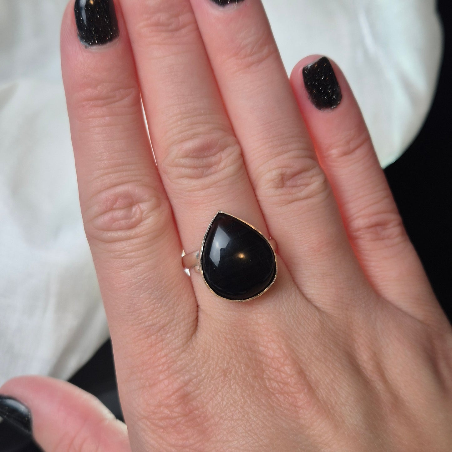 Midnight lace obsidian ring 4