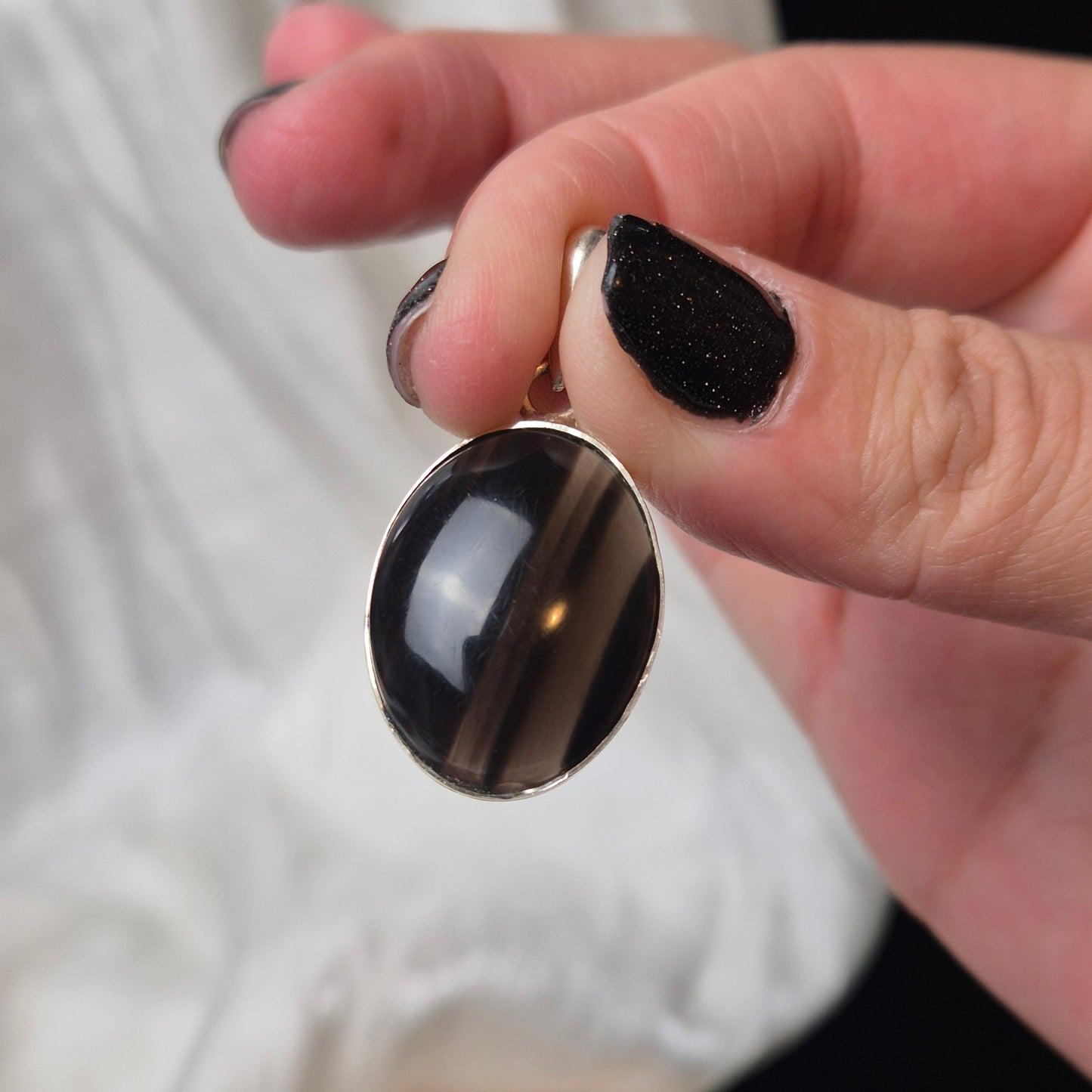 Midnight lace obsidian pendant 1