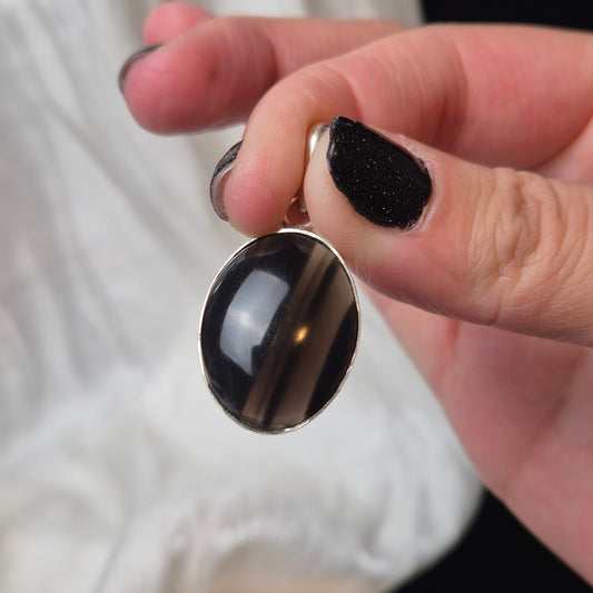 Midnight lace obsidian pendant 1