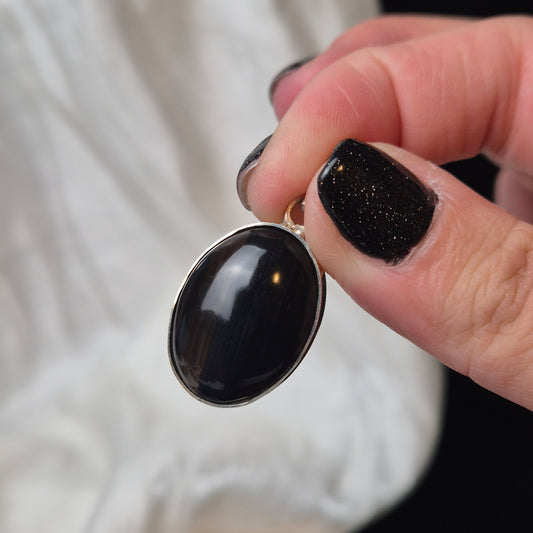 Midnight lace obsidian pendant 3