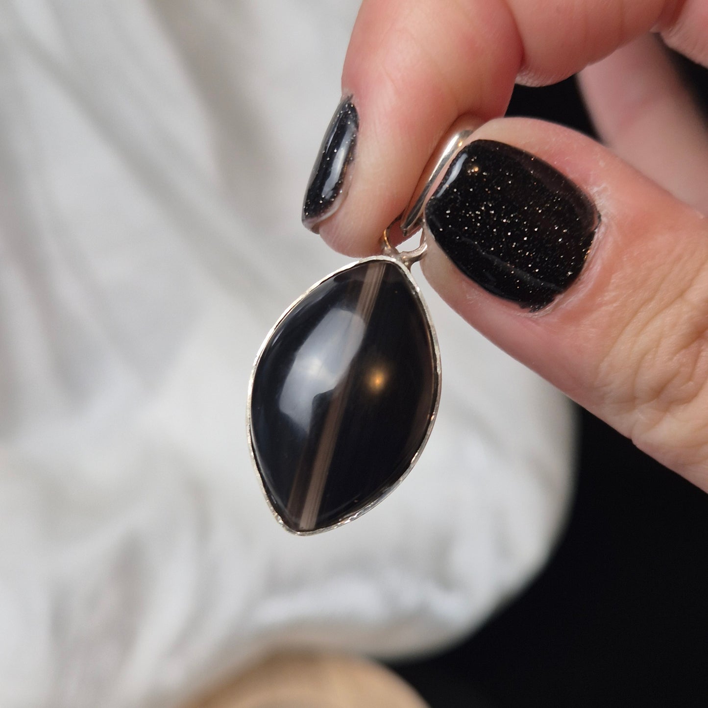 Midnight lace obsidian pendant 5