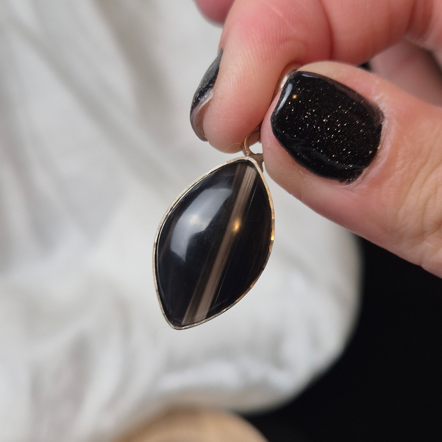 Midnight lace obsidian pendant 6