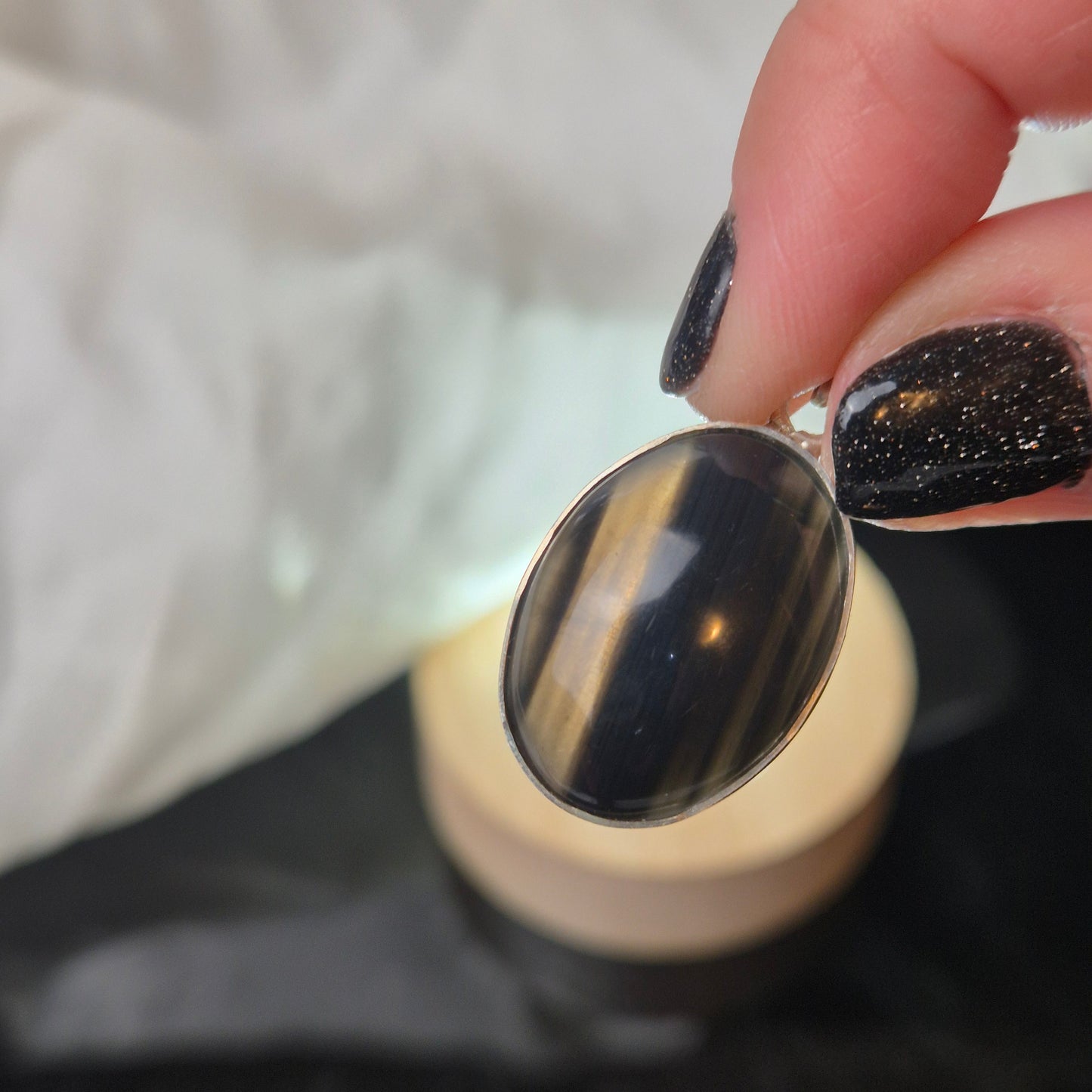 Midnight lace obsidian pendant 3