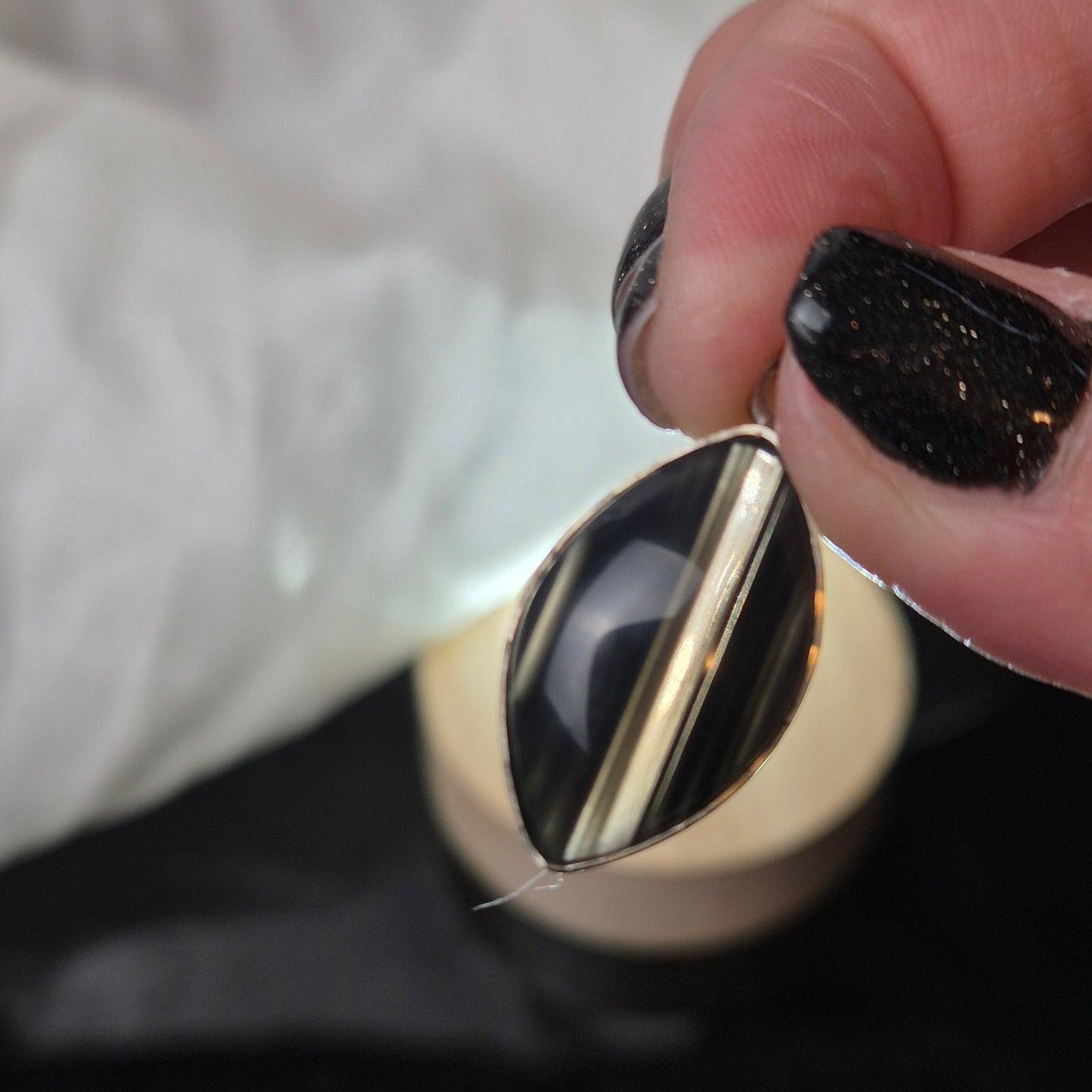 Midnight lace obsidian pendant 6