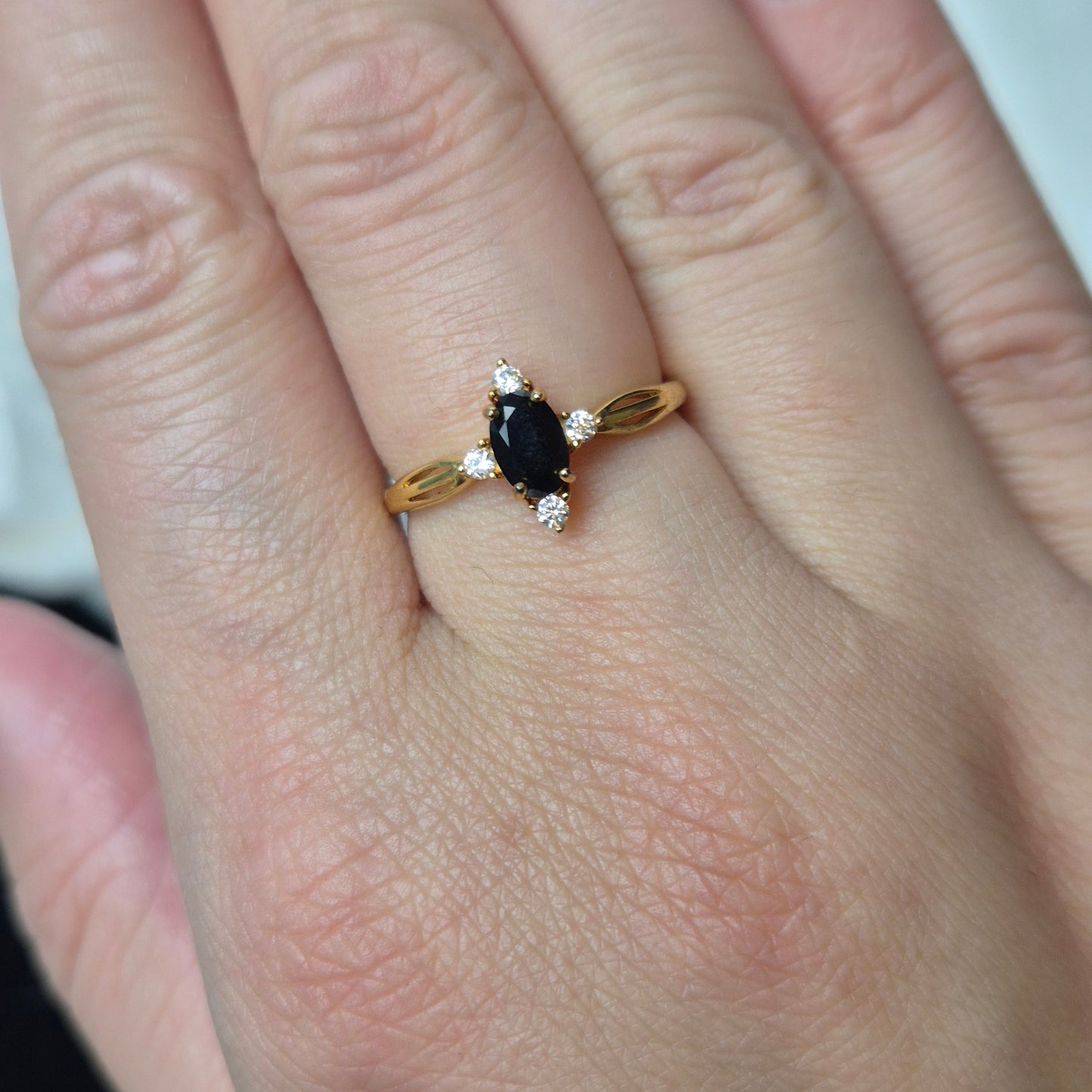Obsidian ring "princess"