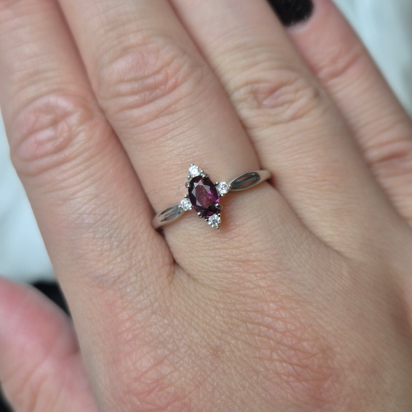 Pink tourmaline ring "princess"