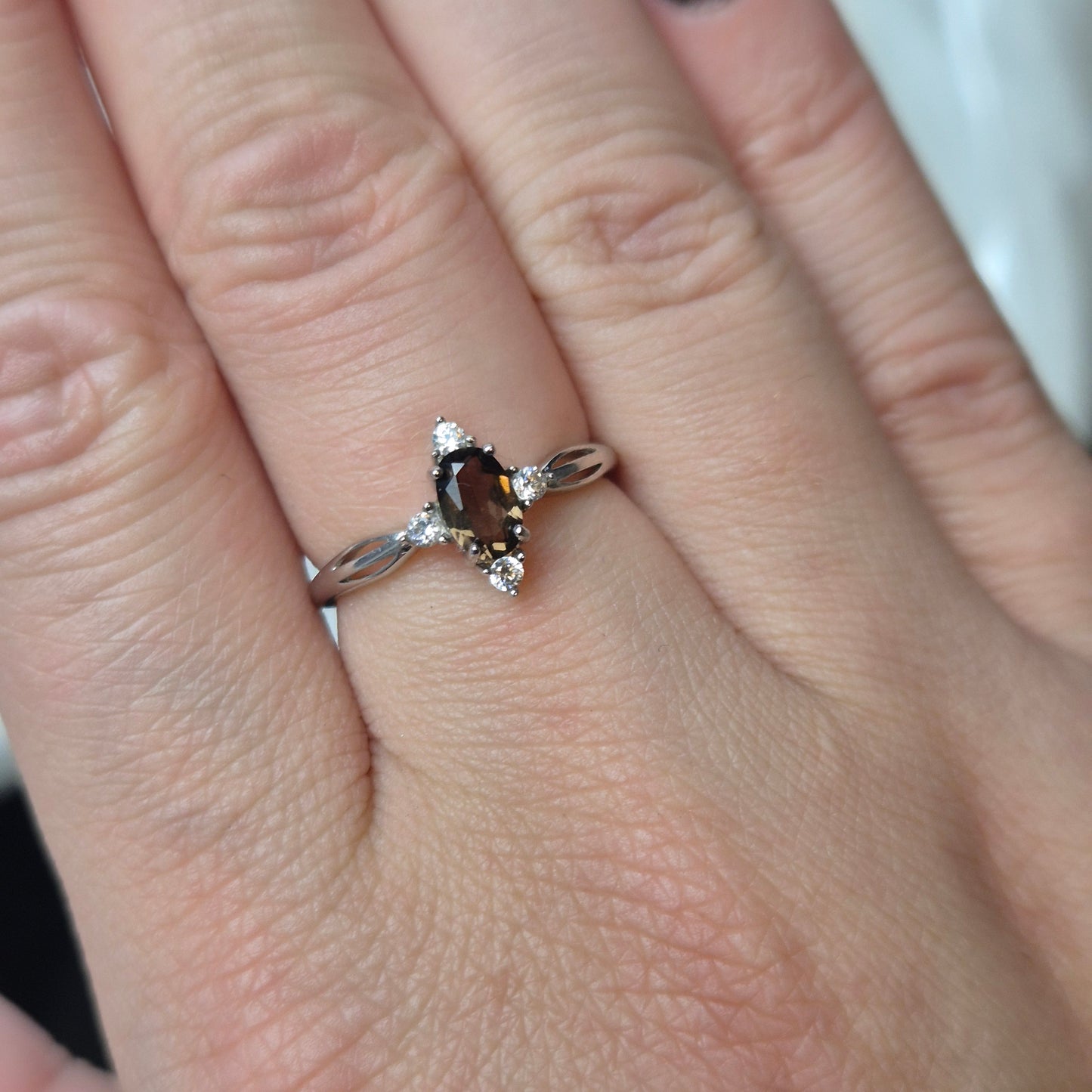 Smokey quarts ring "princess"