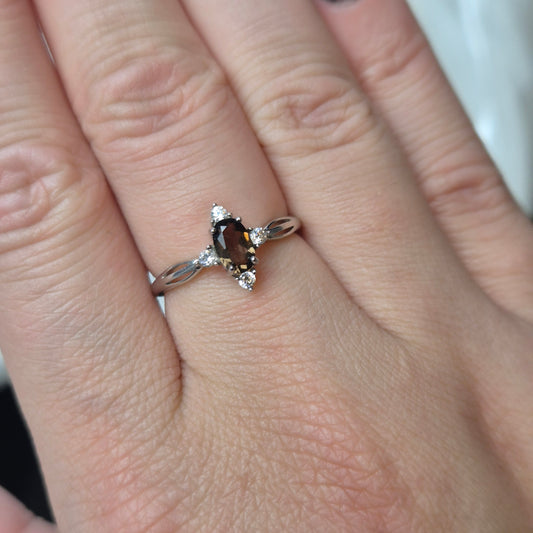 Smokey quarts ring "princess"
