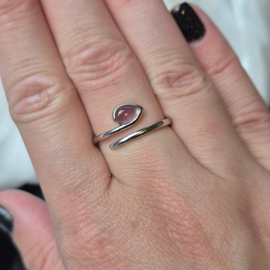Watermelon tourmaline ring "snake"