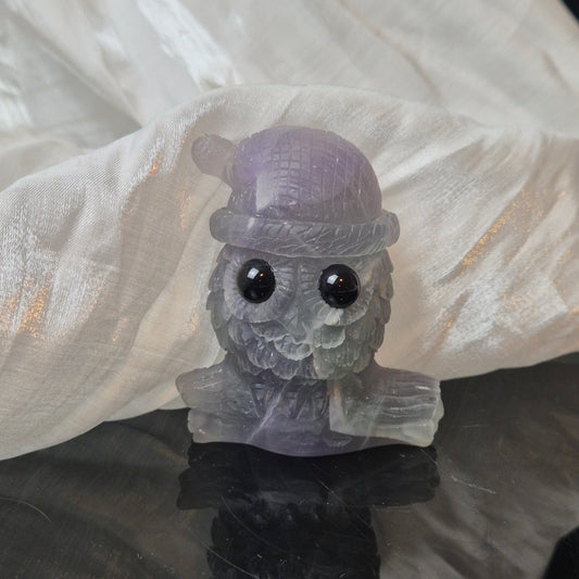 Fluorite christmas owl