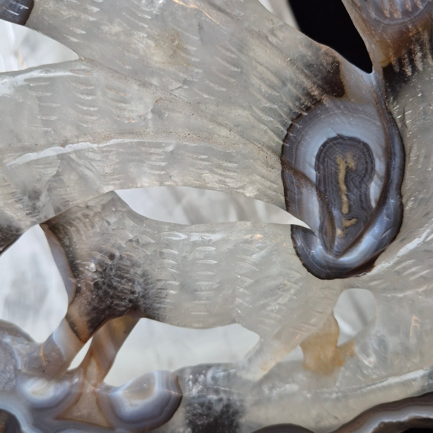 Agate / quarts ninetail fox on stand 1