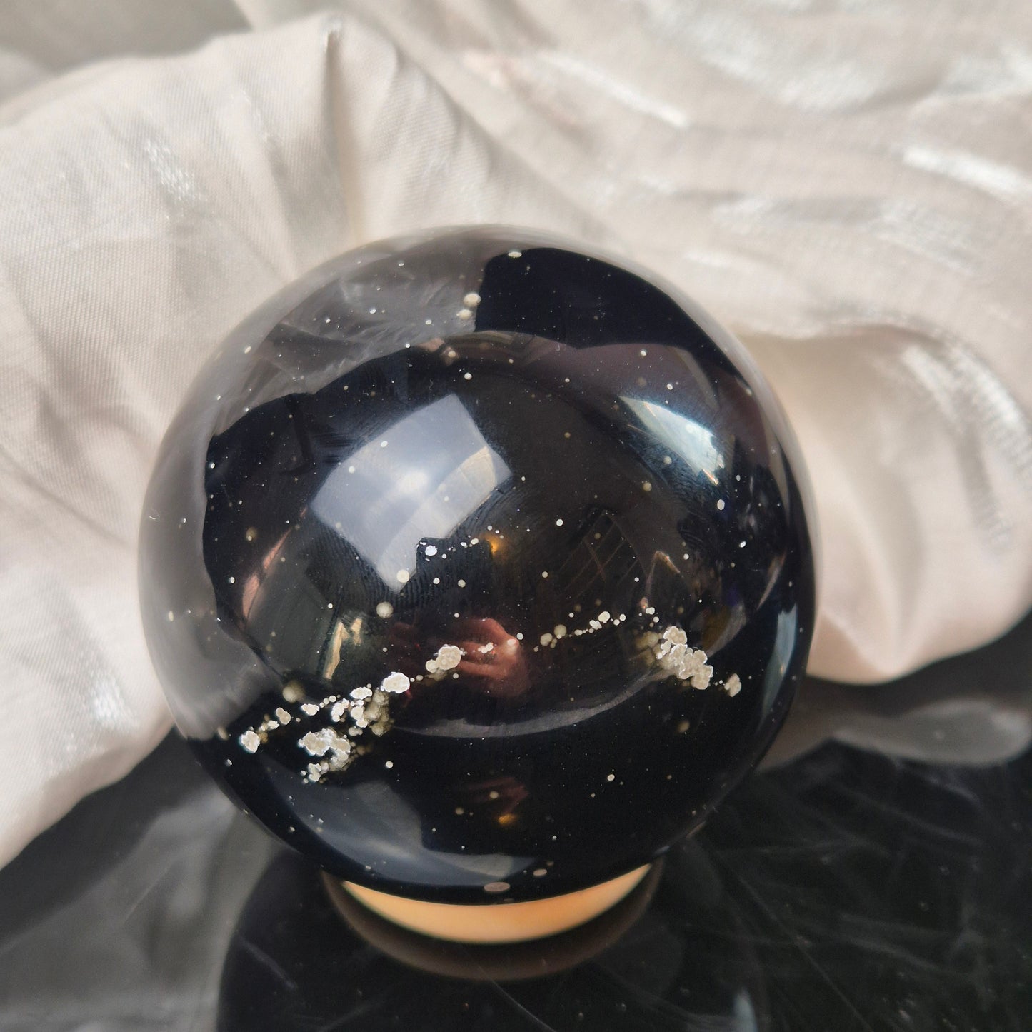 Stardust obsidian sphere 1