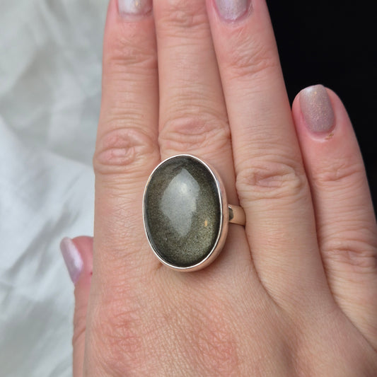 gold sheen obsidian ring 1