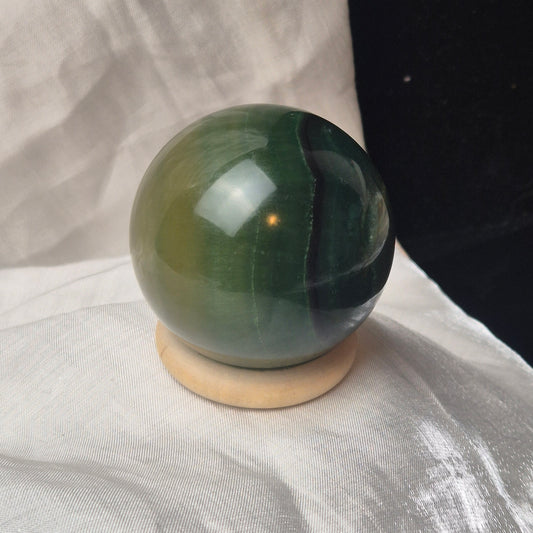 Dark green fluorite sphere 1