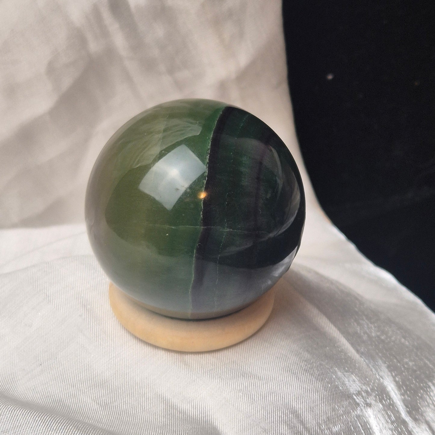 Dark green fluorite sphere 2