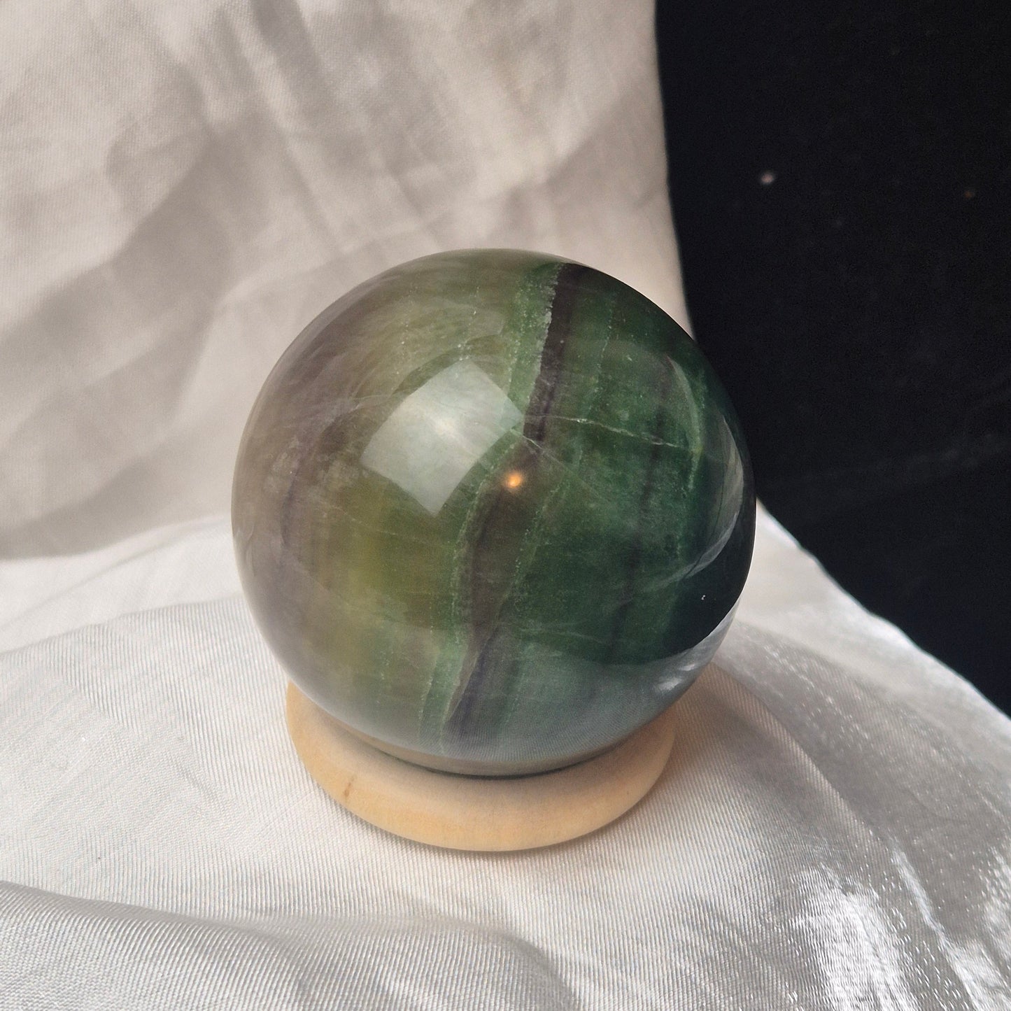 Dark green fluorite sphere 4