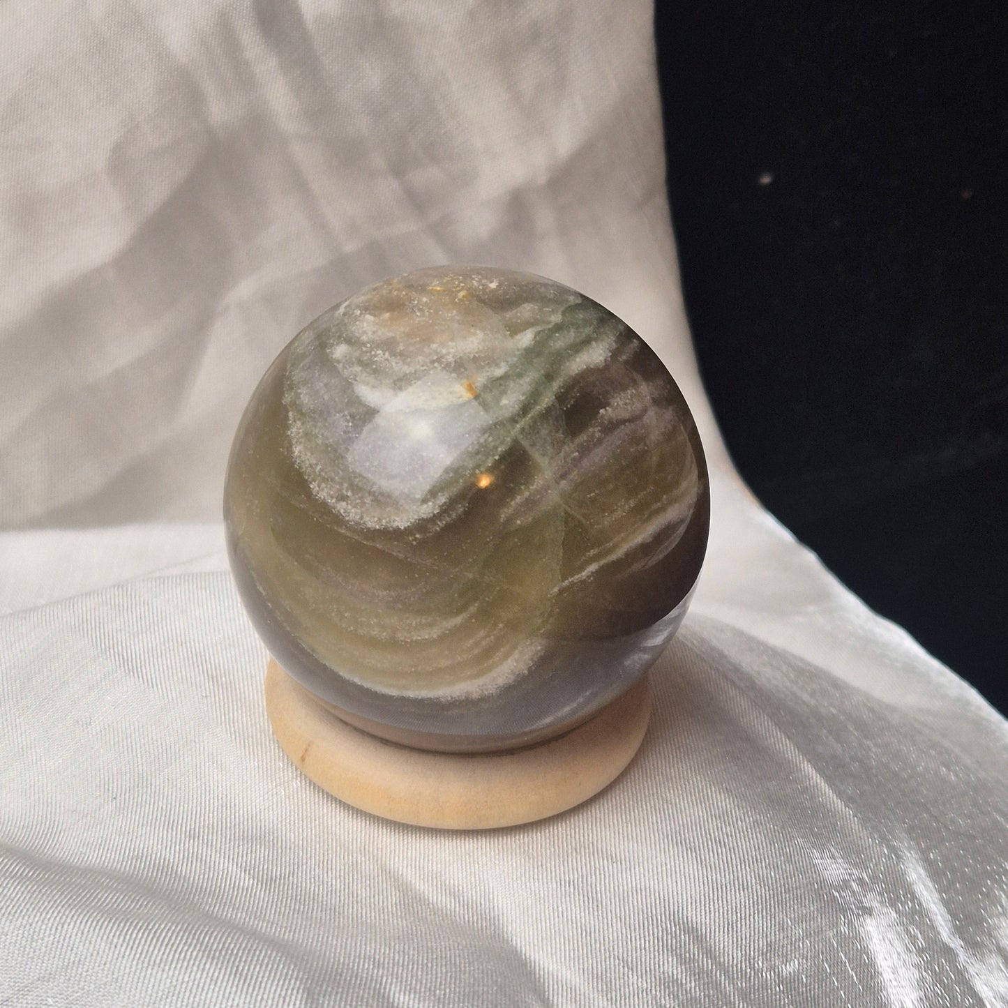 Dark green fluorite sphere 7