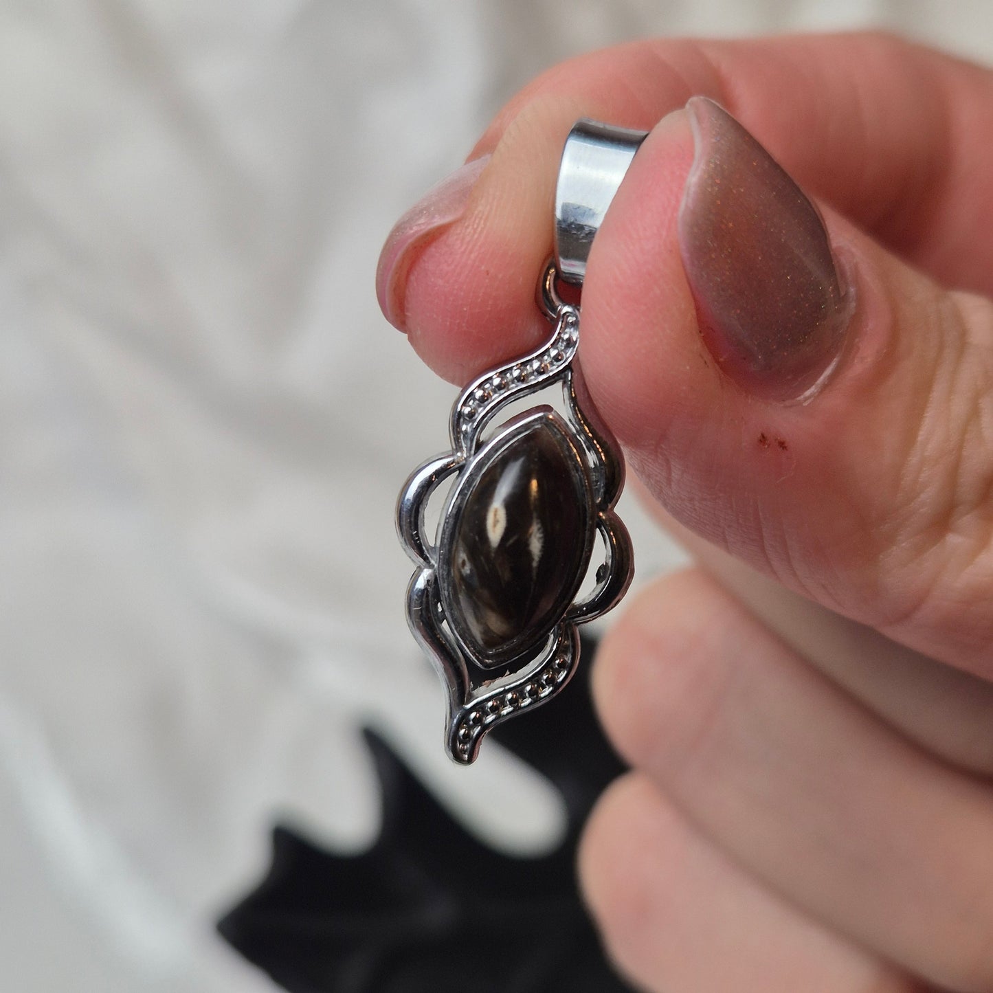 Feather agate pendant 11 (Indonesia)