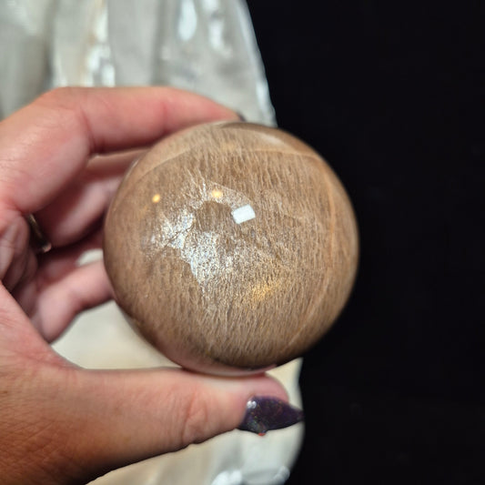 light peach moonstone sphere 4