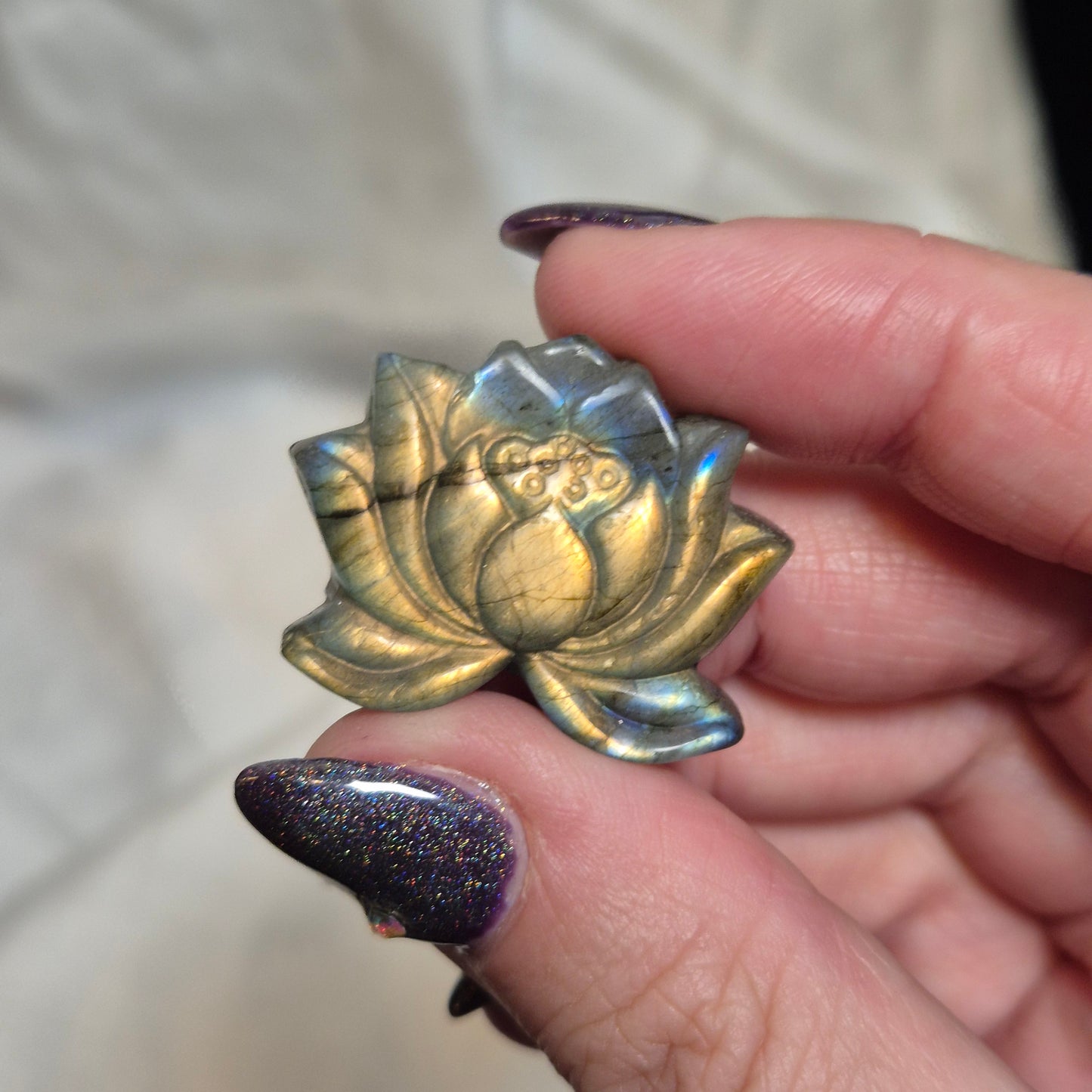 labradorite lotus amulet