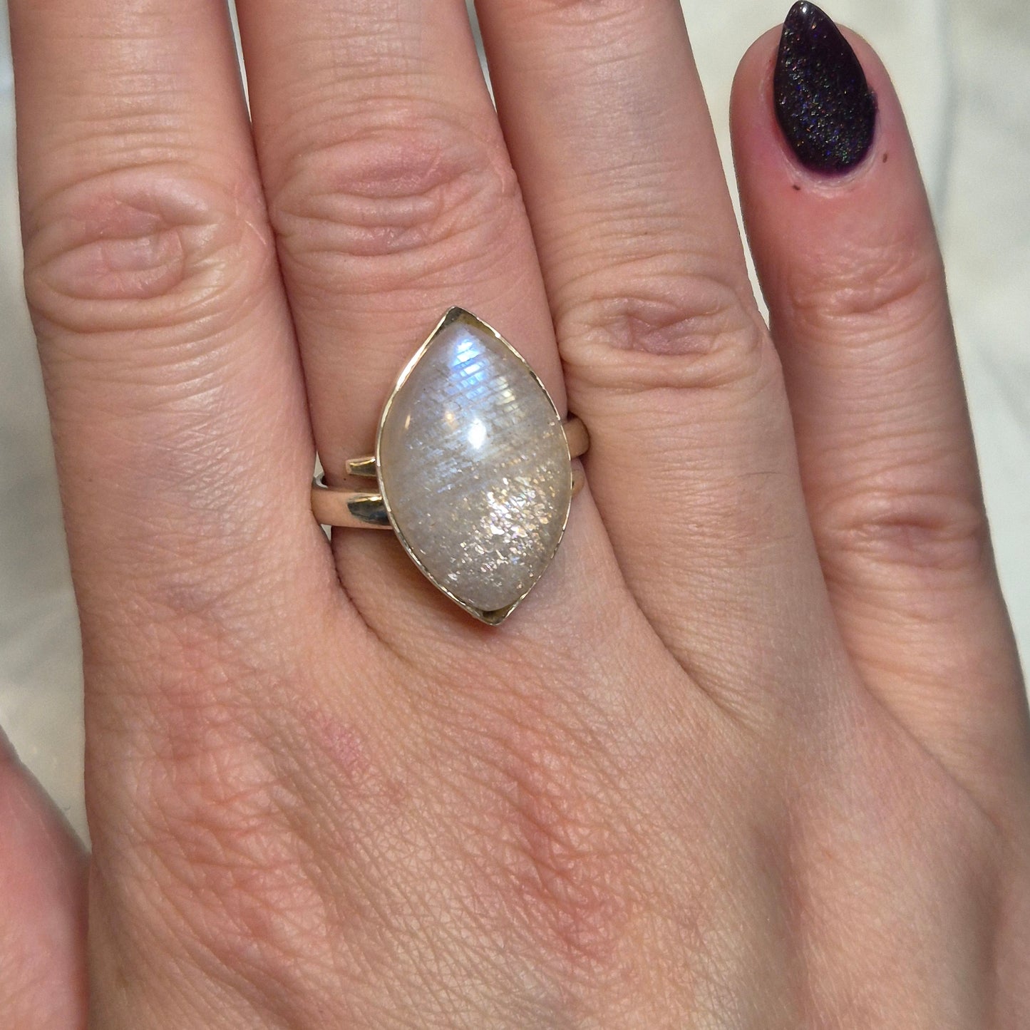 Tanzania moonstone ring 1