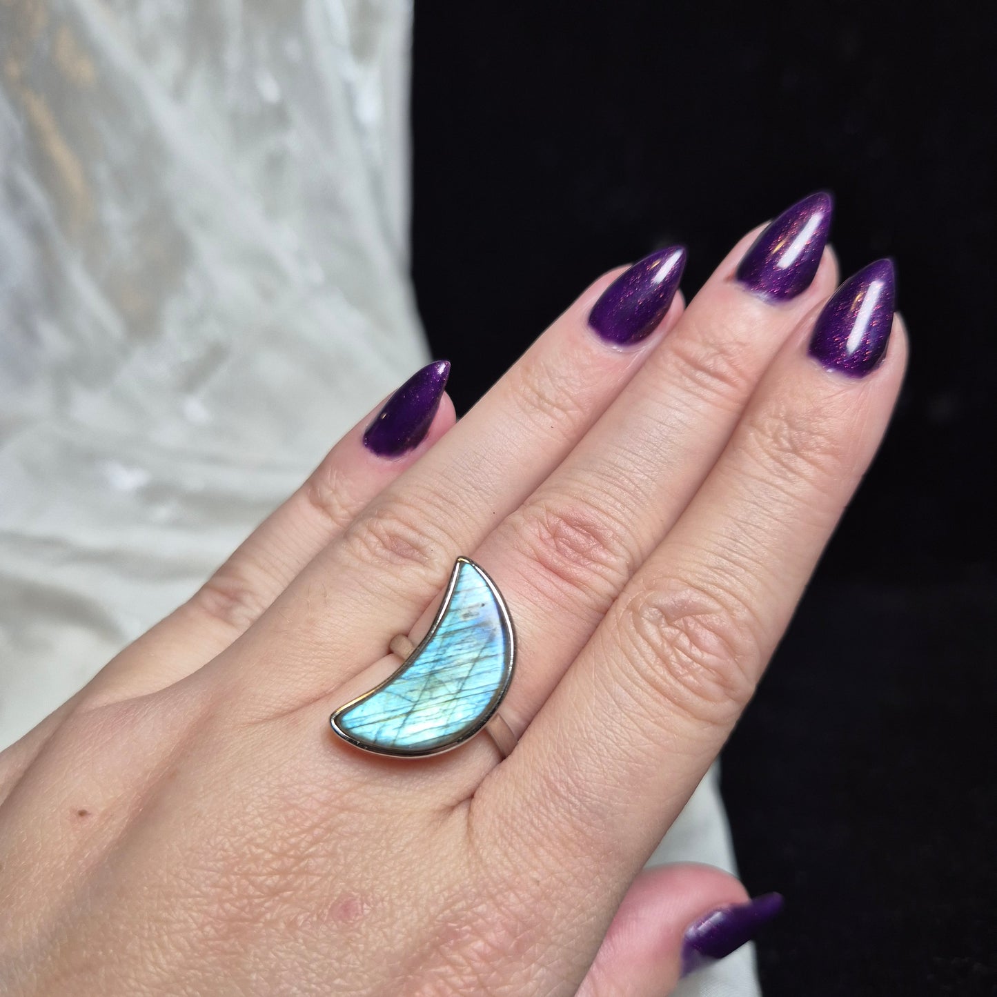 labradorite ring moon