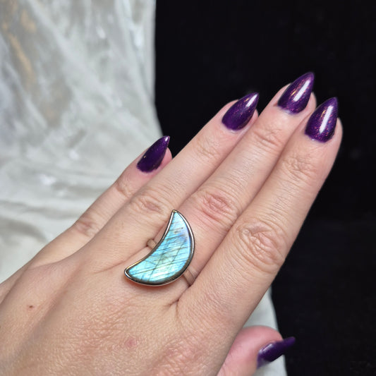labradorite ring moon