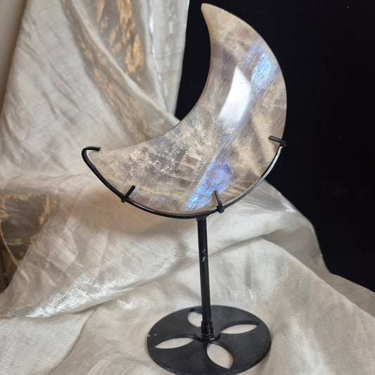 Moonstone moon on stand