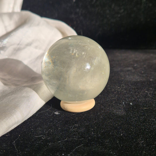 Green optical calcite sphere 5
