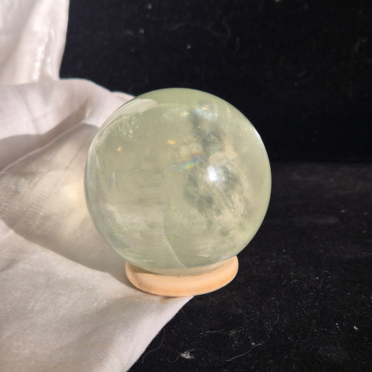 Green optical calcite sphere 10